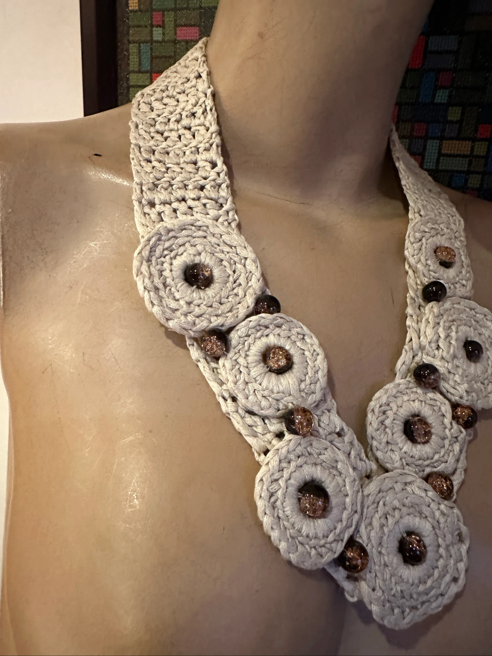 Colar feito à mão de crochê – photo 2